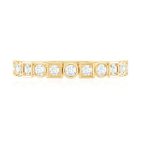 Certified Moissanite Geometric Wedding Band