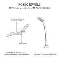 Certified Moissanite Chevron Ring Enhancer for Women