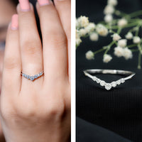 Certified Moissanite Chevron Ring Enhancer for Women