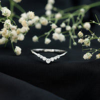 Certified Moissanite Chevron Ring Enhancer for Women