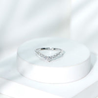 Certified Moissanite Chevron Ring Enhancer for Women