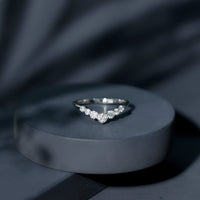 Certified Moissanite Chevron Ring Enhancer for Women