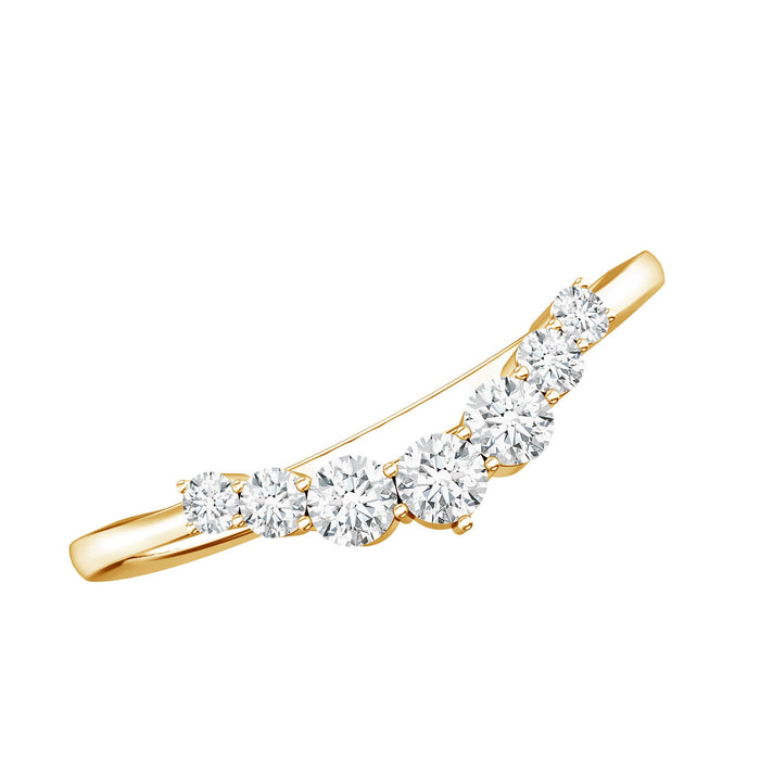Certified Moissanite Chevron Ring Enhancer for women by Rosec Jewels, featuring sparkling moissanite stones on a stylish ring enhancer.