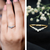Certified Moissanite Chevron Ring Enhancer for Women