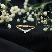 Certified Moissanite Chevron Ring Enhancer for Women