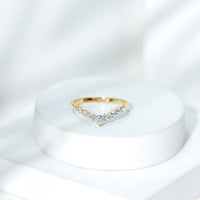 Certified Moissanite Chevron Ring Enhancer for Women