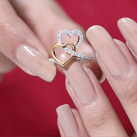 Certified Moissanite 2 Heart Promise Ring
