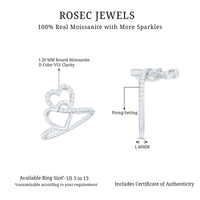 Certified Moissanite 2 Heart Promise Ring