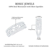 Certified Moissanite Wedding Anniversary Band for Her