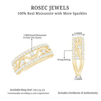 Certified Moissanite Wedding Anniversary Band for Her