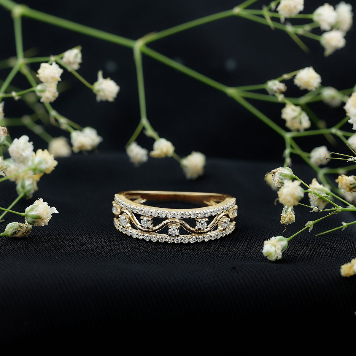 Certified Moissanite Wedding Anniversary Band for Her