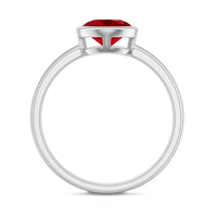 Bezel Set 8 MM Lab Created Ruby Solitaire Engagement Ring