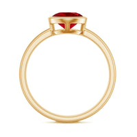 Bezel Set 8 MM Lab Created Ruby Solitaire Engagement Ring
