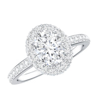 Brilliant Cut Moissanite Classic Engagement Ring with Halo