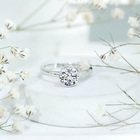 1.3 CT Moissanite Bezel Set Engagement Ring For Women