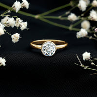 1.3 CT Moissanite Bezel Set Engagement Ring For Women