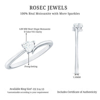 Heart Shaped Moissanite Dainty Promise Ring for Her