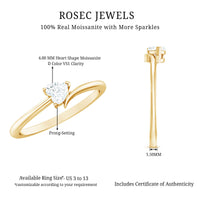 Heart Shaped Moissanite Dainty Promise Ring for Her