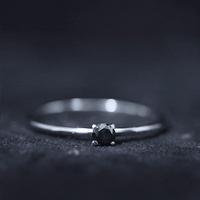 Simple Black Onyx Solitaire Promise Ring for Women