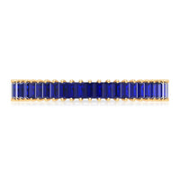Certified Lab Grown Blue Sapphire Baguette Eternity Band Ring
