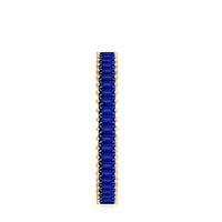 Certified Lab Grown Blue Sapphire Baguette Eternity Band Ring