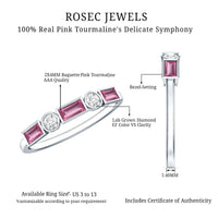 Pink Tourmaline and Diamond Stackable Ring in Bezel Setting