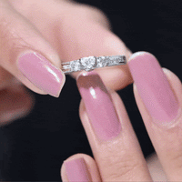 Natural Diamond Three Stone Ring with Beaded Details
