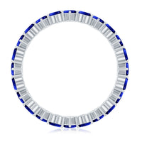 Certified Lab Grown Blue Sapphire Heart Eternity Band for Women