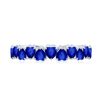 Certified Lab Grown Blue Sapphire Heart Eternity Band for Women