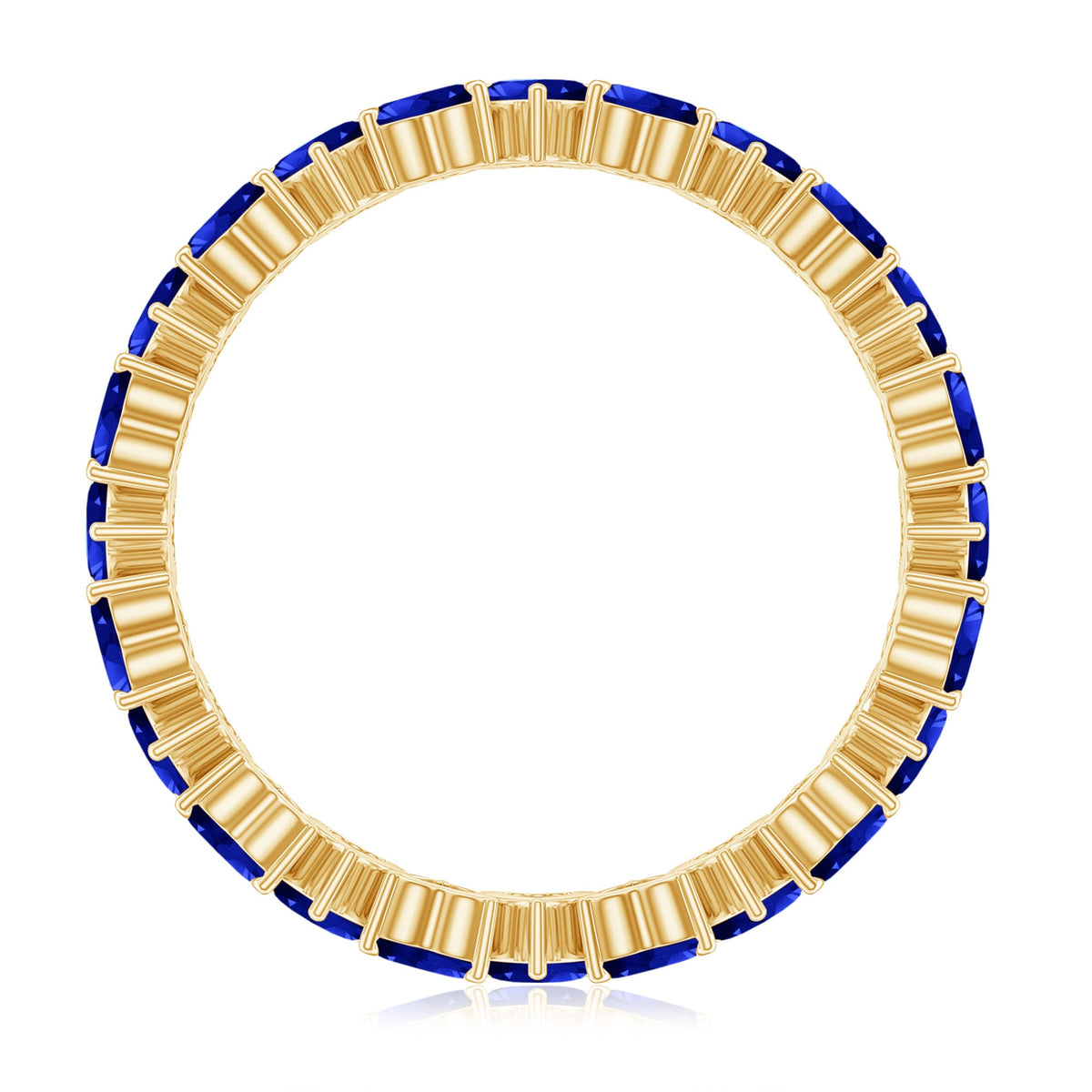 Certified Lab Grown Blue Sapphire Heart Eternity Band for Women