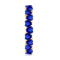 Certified Lab Grown Blue Sapphire Heart Eternity Band for Women