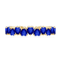 Certified Lab Grown Blue Sapphire Heart Eternity Band for Women