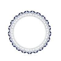 Certified Lab Grown Blue Sapphire Eternity Band Ring for Women