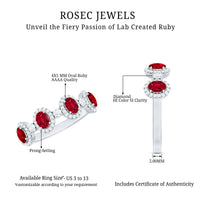 Lab Created Ruby and Diamond Wedding Band