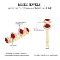 Lab Created Ruby and Diamond Wedding Band
