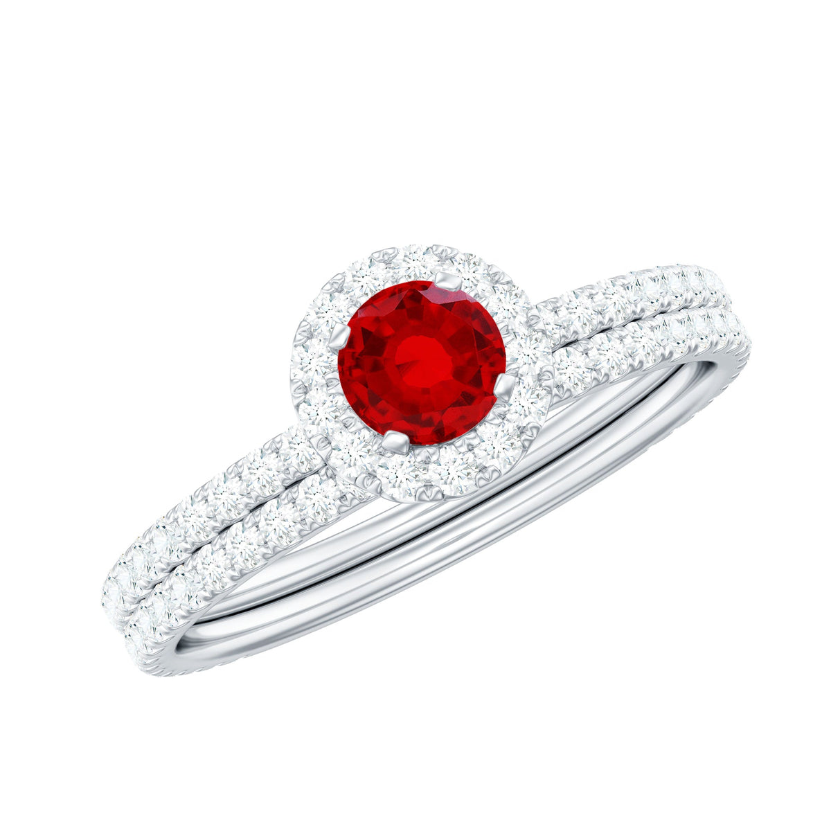 Certified Lab Grown Ruby Minimal Engagement Ring with Enhancer