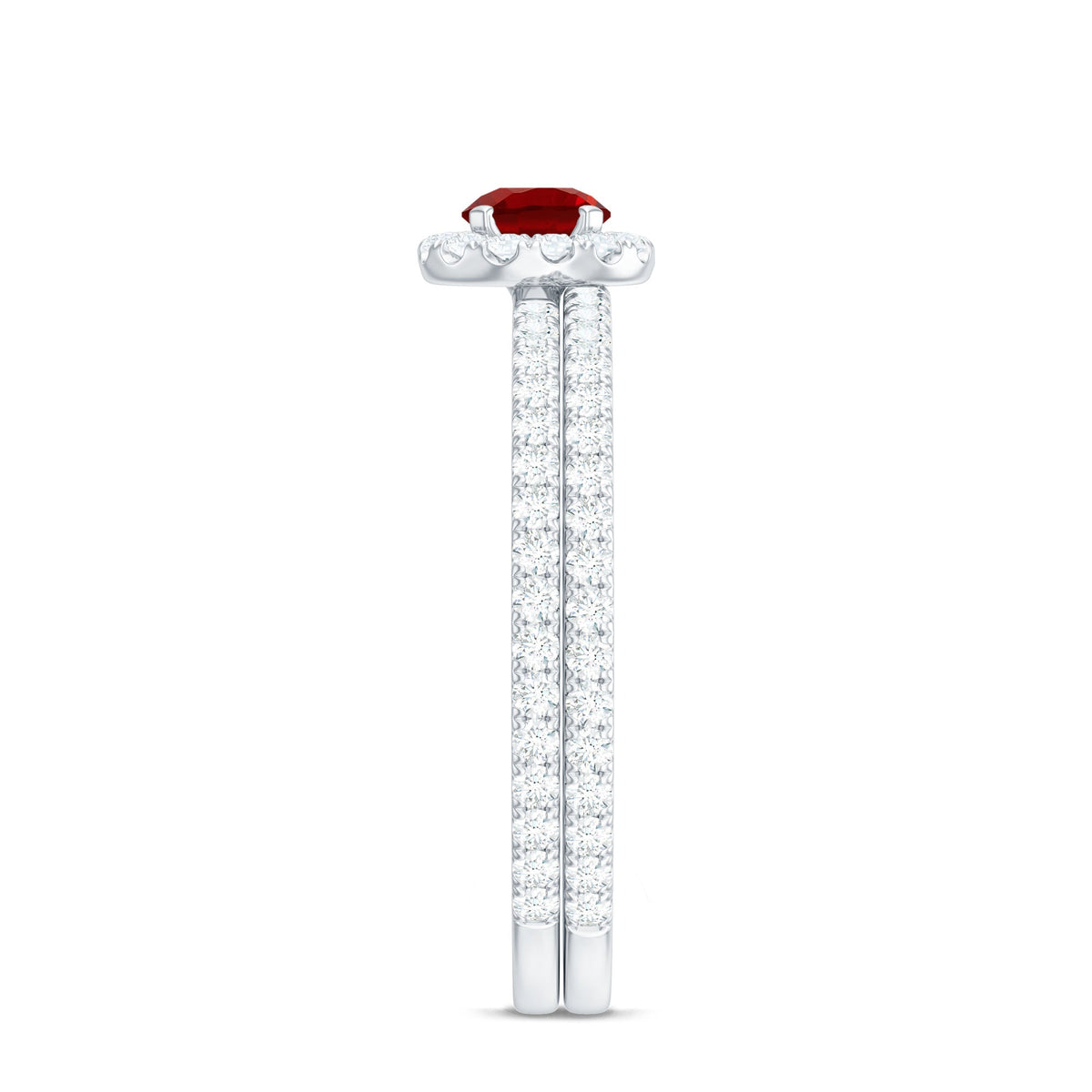 Certified Lab Grown Ruby Minimal Engagement Ring with Enhancer
