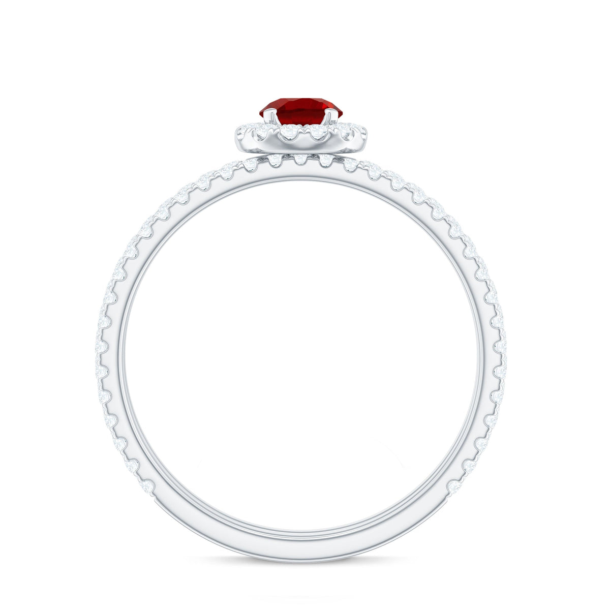 Certified Lab Grown Ruby Minimal Engagement Ring with Enhancer