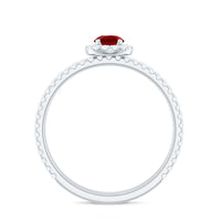 Certified Lab Grown Ruby Minimal Engagement Ring with Enhancer