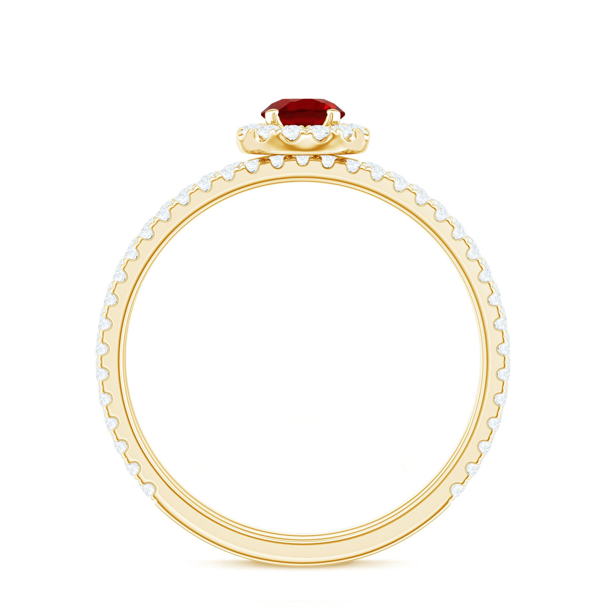 Certified Lab Grown Ruby Minimal Engagement Ring with Enhancer