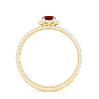 Certified Lab Grown Ruby Minimal Engagement Ring with Enhancer