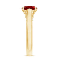 Solitaire 8 MM Lab Created Ruby Engagement Ring with Surprise Diamonds