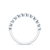 Baguette Created Ruby Braided Eternity Band Ring with Diamond