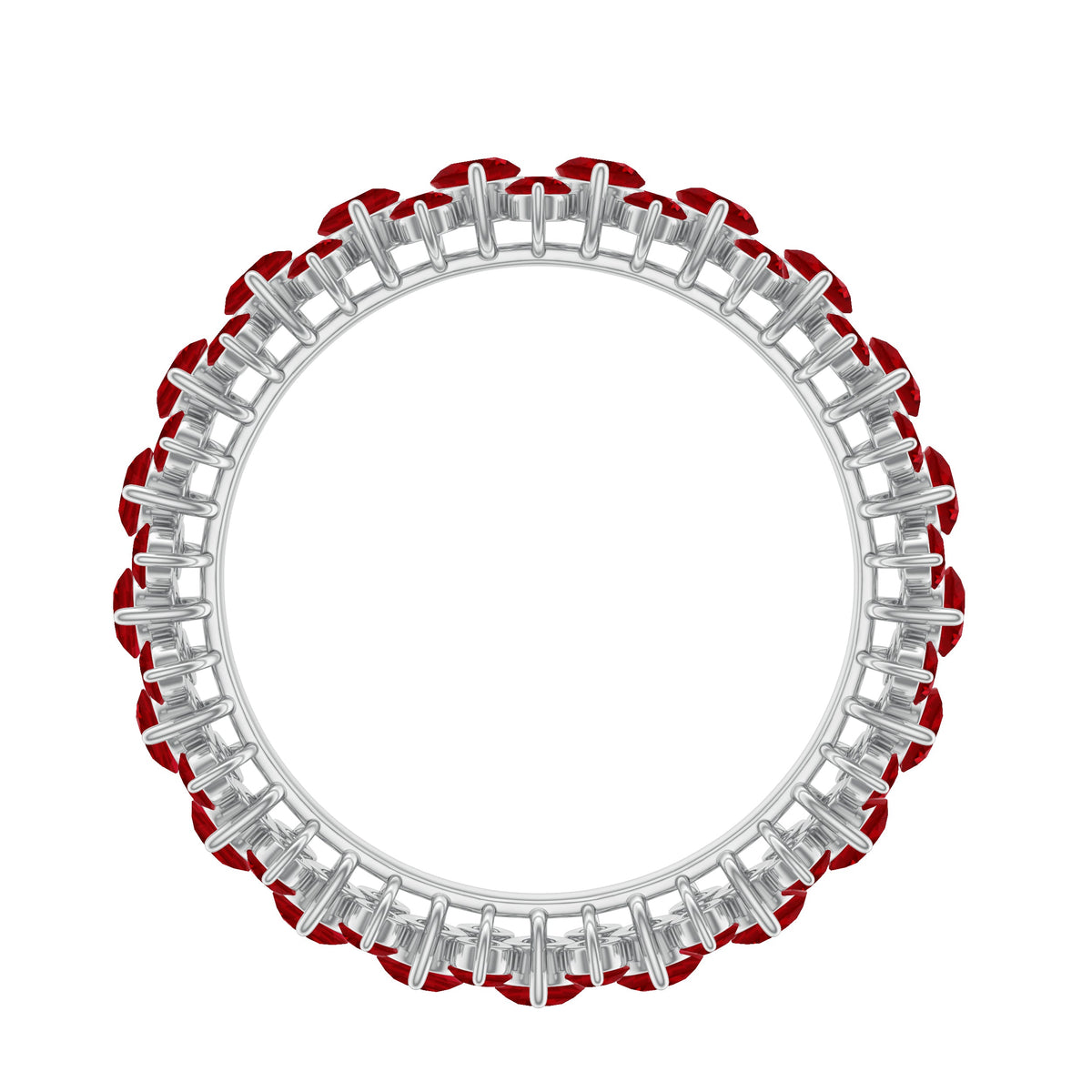 Lab created ruby cluster wedding band for women by Rosec Jewels, featuring a sparkling ruby cluster set in a elegant ring.