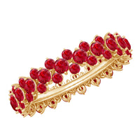 Lab created ruby cluster wedding band for women by Rosec Jewels, featuring a sparkling ruby cluster design in a silver-tone ring.
