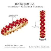 Lab created ruby cluster wedding band for women featuring sparkling ruby stones set in a Rosec Jewels ring design.