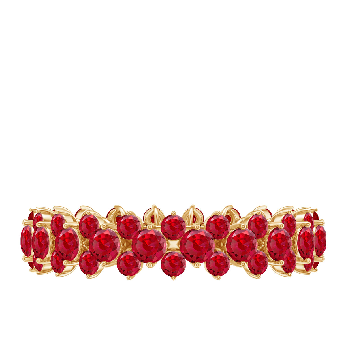Lab created ruby cluster wedding band for women featuring sparkling rubies and a sleek ring design by Rosec Jewels.