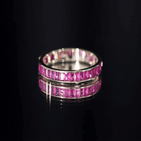 Certified Lab Grown Ruby Baguette Eternity Band for Women