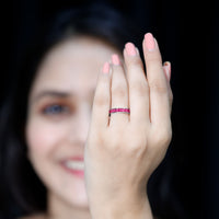 Certified Lab Grown Ruby Baguette Eternity Band for Women