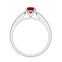 Solitaire Lab Made Ruby Promise Ring with Certificate